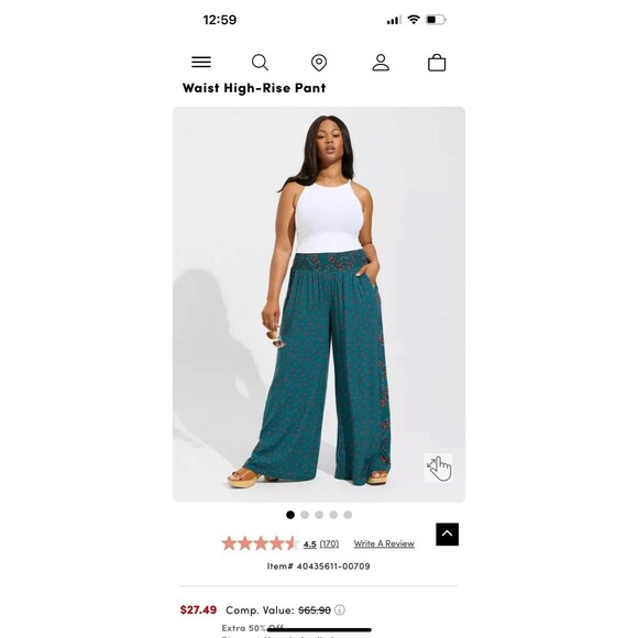 torrid Pants - Torrid Pull-On Wide Leg Challis Smocked Waist High-Rise Pant Boho Festival 1XT